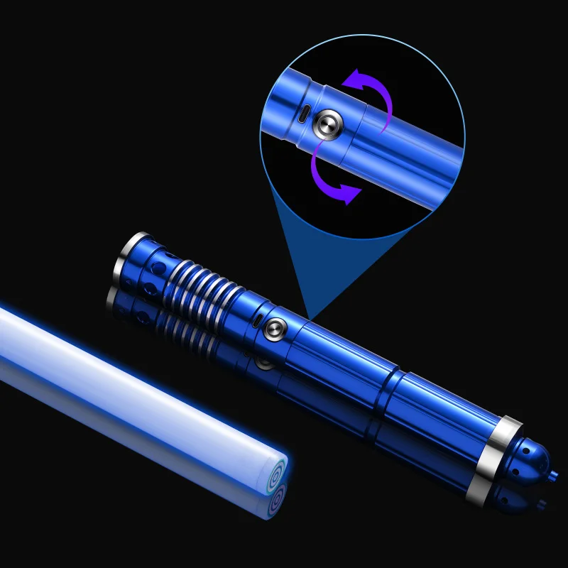 CARIBEBE-FX 광선검 장난감 여러 가지 빛깔의 LED 제스처 기능, 18 가지 음향 및 조명 효과 금속 알루미늄 핸들 크리스마스 선물 소년 소녀용