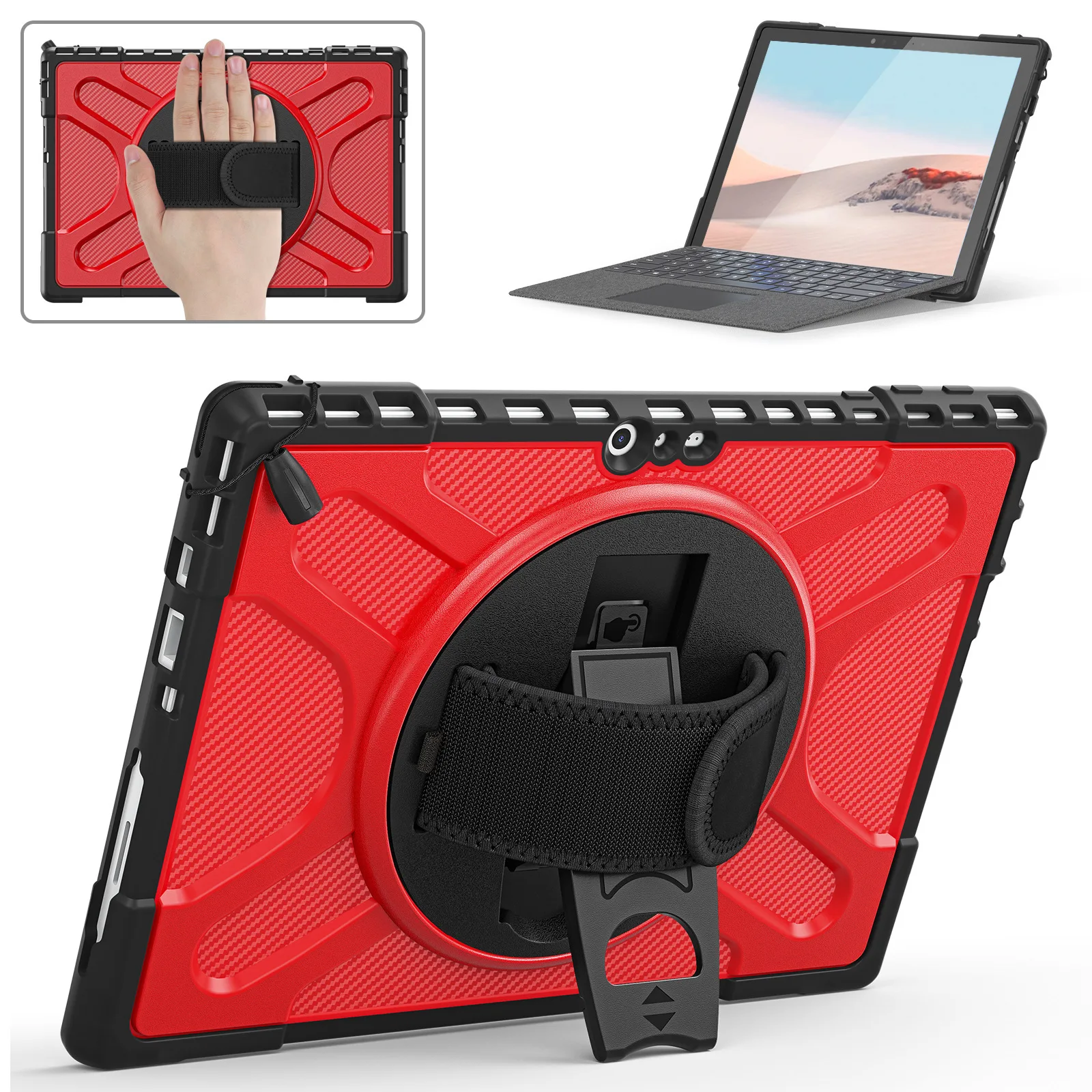 360 Custodia Antiurto Per Cavalletto Con Impugnatura Rotante Per Microsoft Surface Pro 7 Plus 2021 Pro 7 6 5 4 12.3 "Tastiera Con Copertura Di Tipo Di