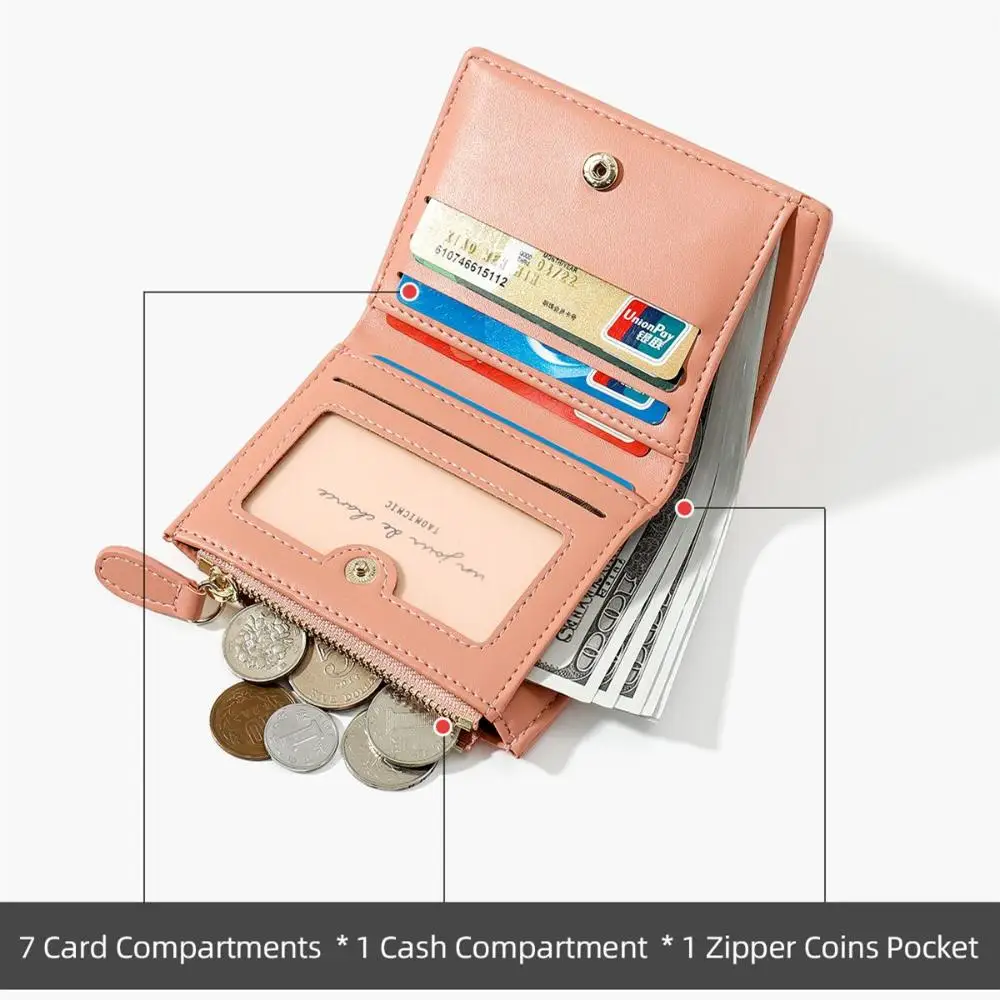 Women Purse Stone Pattern Multi-card Short Small Wallet Fashion Card Holder Ladies Zipper Buckle Coin Purse 3