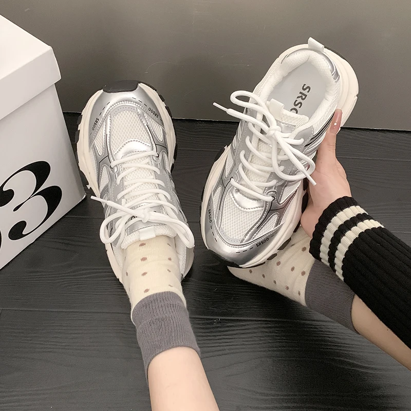 Female Lightweight Breathable Mesh Casual Running Shoes Ladies Versatile Thick Bottom Women's Slip-ons For Sneakers Summer 2024