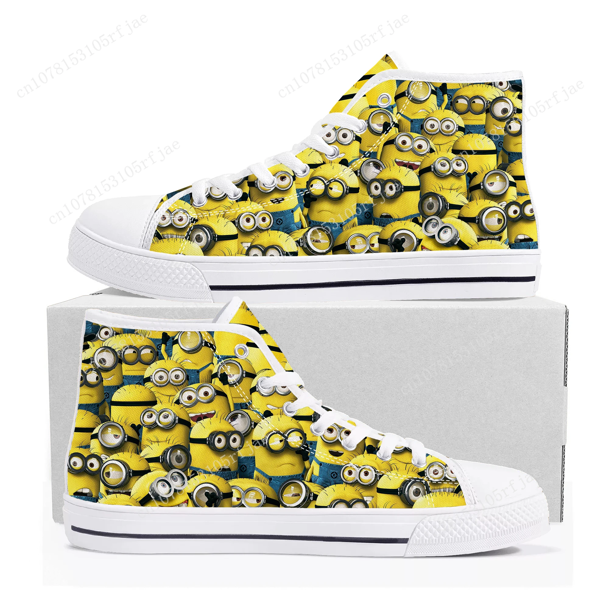 Kevin Stewart Bob High Top Sneakers Little Yellow Man Cartoon Mens Womens High Quality Canvas Shoes Casual Tailor Made Sneaker