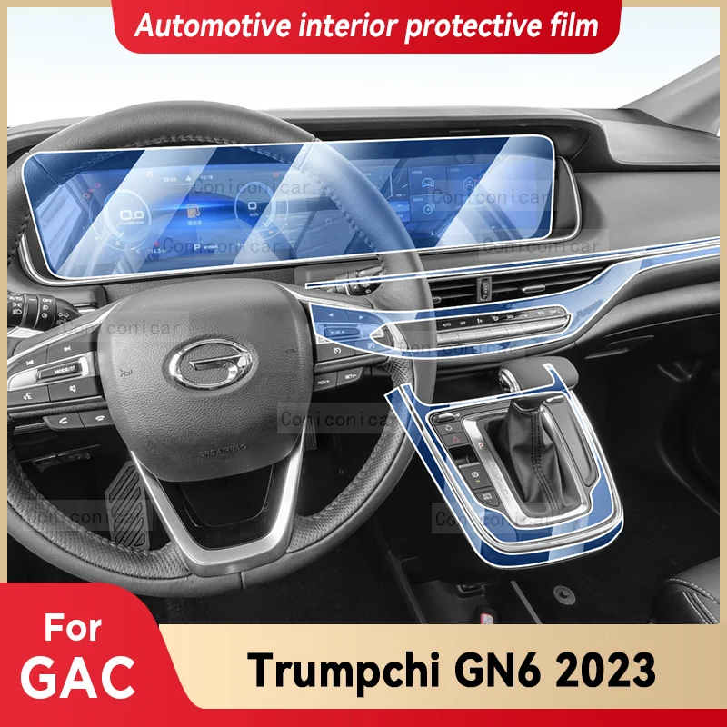 

For GAC Trumpchi GN6 2023 Car Accessories TPU Gearbox Panel Navigation Screen Interior Protective Film ProtectCover Anti-Scratch