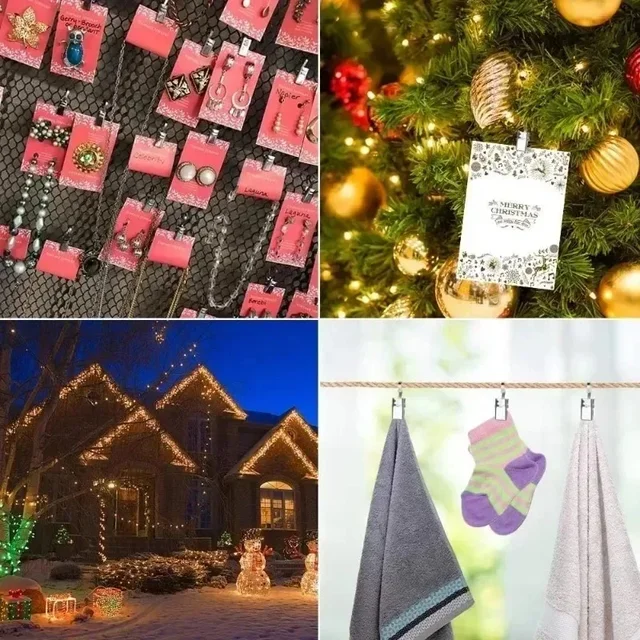 Mini Clips de rideau en métal avec crochet, 10 à 100 pièces, crochet de draperie en fer massif en acier inoxydable, accessoires durables pour fenêtre de maison, décoration de maison 4