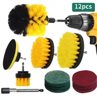 12pcs Electric Drill Brush Head Cleaning Household Universal Tools Floor Tile Polishing Kitchen Bathroom Car Wash Descaling Set 1