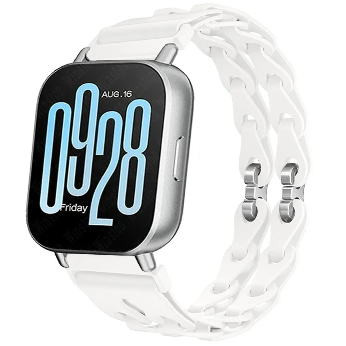 Stylish Chain Strap Silicone Band Bracelet for Smartwatch Replacement, 22mm Wristband