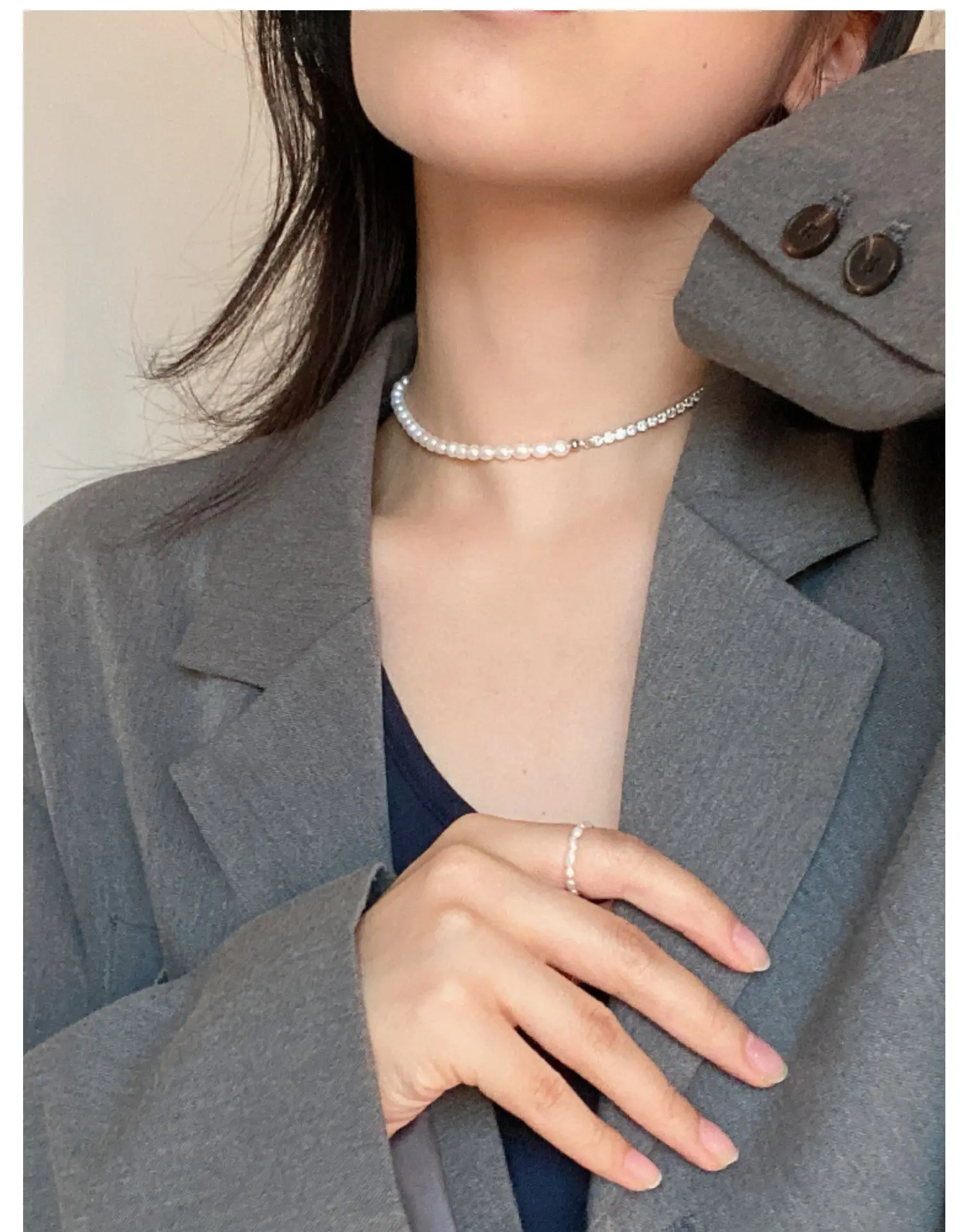 Freshwater Pearl Chokers | Zircon Choker Necklace | Pearl