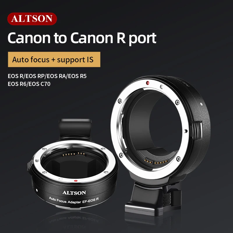 Altson Ef-Eos R Adattatore Per Obiettivo Da Ef A Rf Messa A Fuoco Automatica Telaio Completo Per Obiettivo Canon Eos Ef Per Fotocamera Canon R Mount E