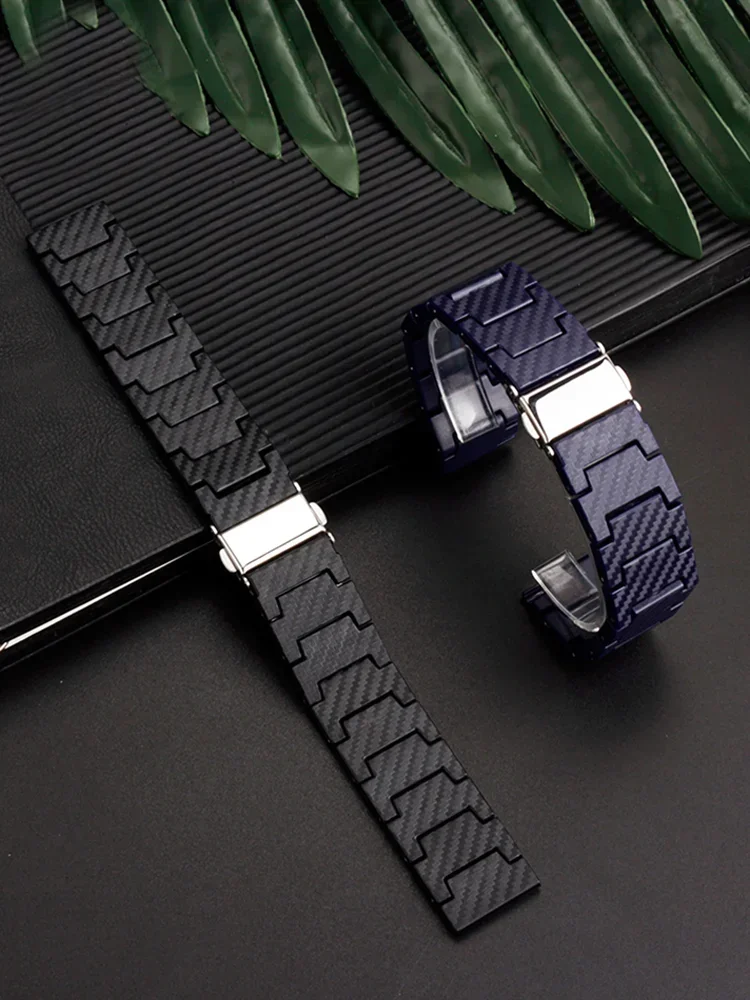 Carbon Fiber Link Bracelet Smartwatch Band Strap