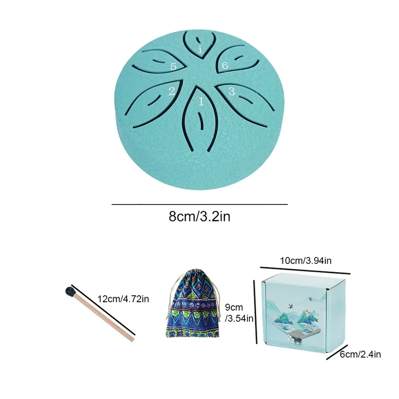 Children's musical instrument Orff toy handicraft mini ethereal drum 3-inch 6-tone portable drum pocket rain
