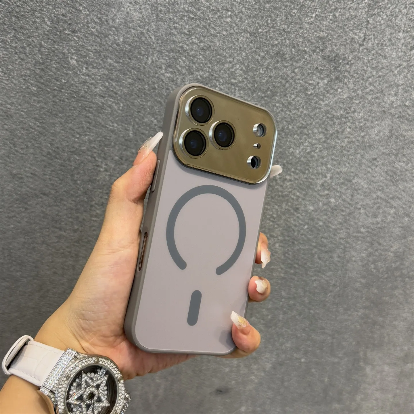 Matte Electroplating Magsafe Magnetic Case with All-Inclusive Lens Film Cover