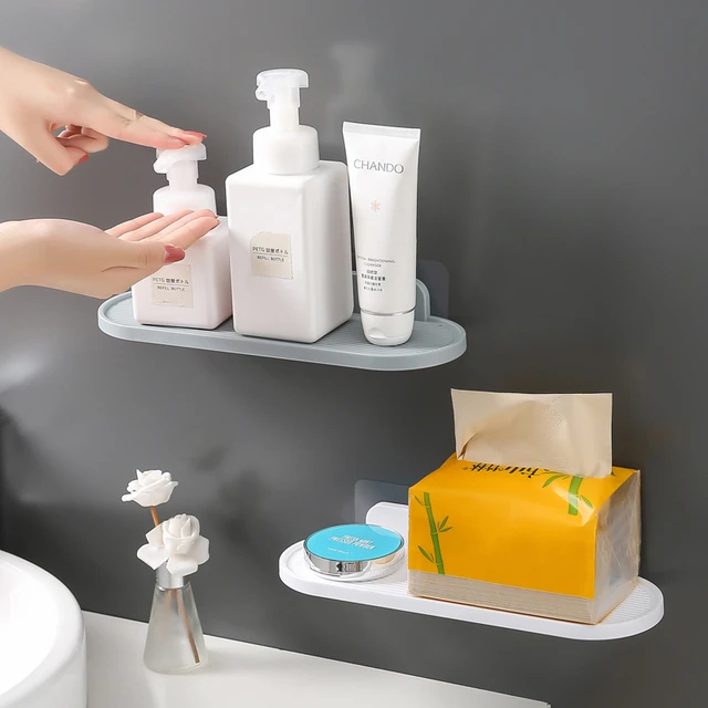 1pc Bathroom Corner Shelf, Adhesive Wall Mounted Foldable Storage Rack For  Washroom, Space-saving Soap Box Holder