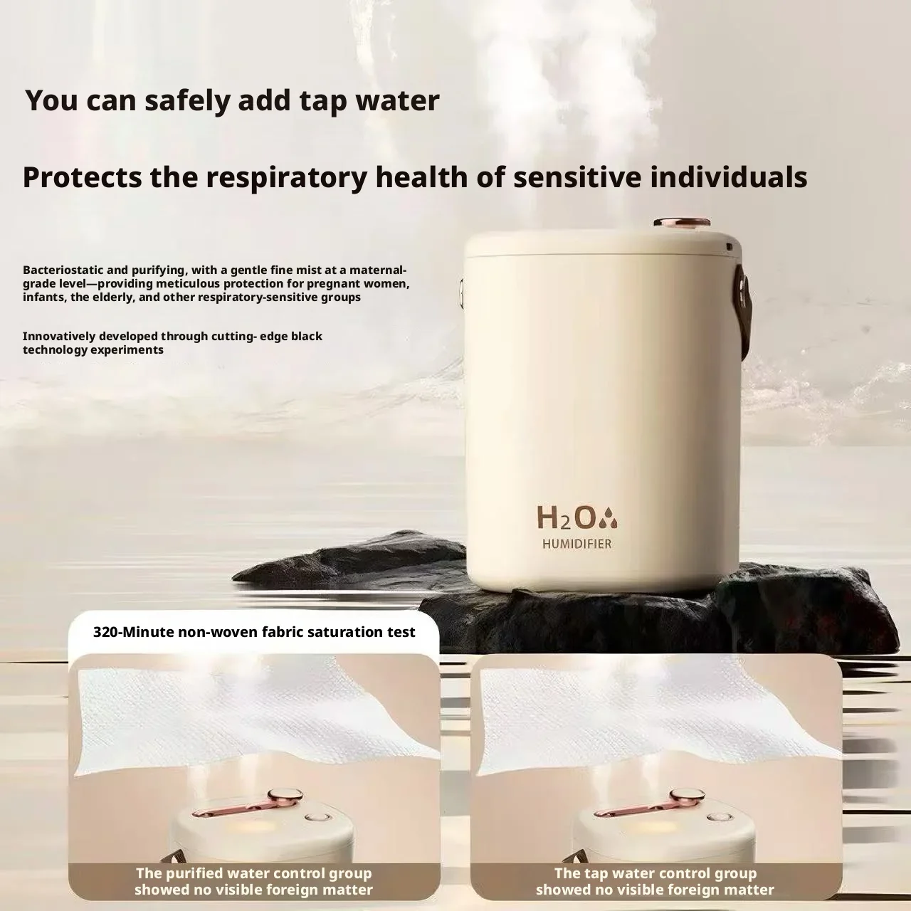 Portable Wireless Humidifier Dual Spray Mist Humidifier with Colorful Light Rechargeable/Plug-in for Home Office Baby Room 2