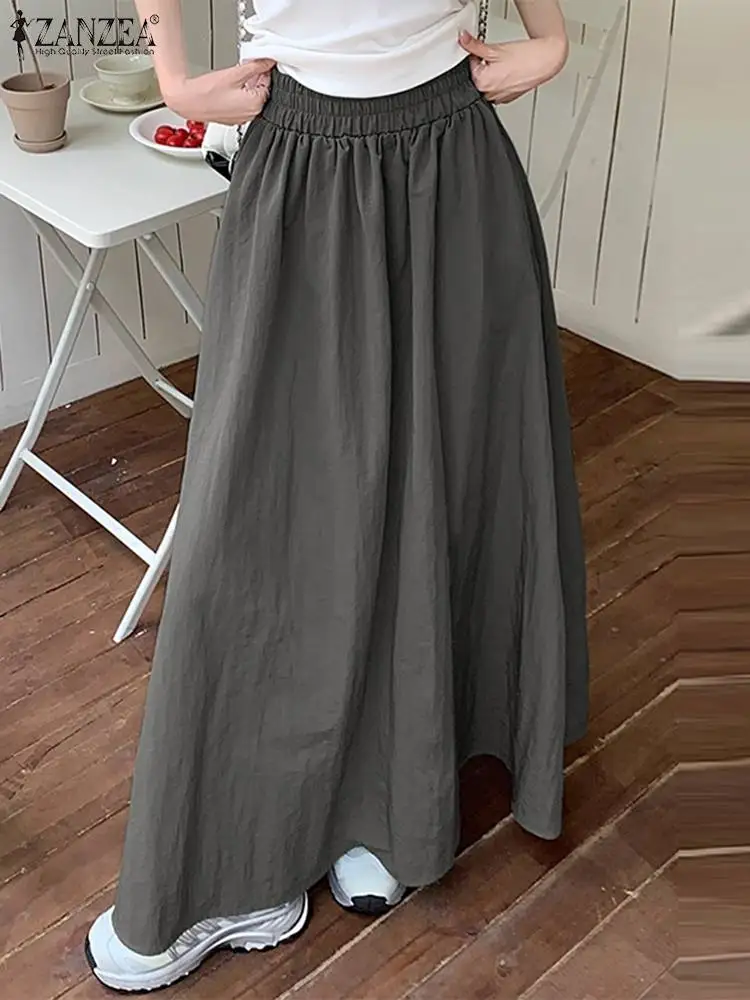 Polyamide Long Skirt Elastic Waist Casual Streetwear