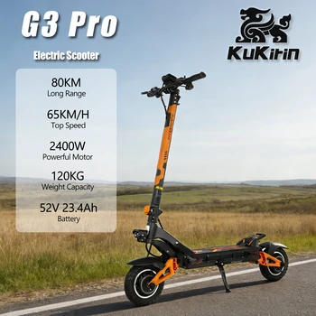 Kukirin G3 Pro Scooter elettrico 2400W Doppi motori 52V 23.4Ah Batteria Pneumatici da 10 pollici Doppi ammortizzatori per adulti