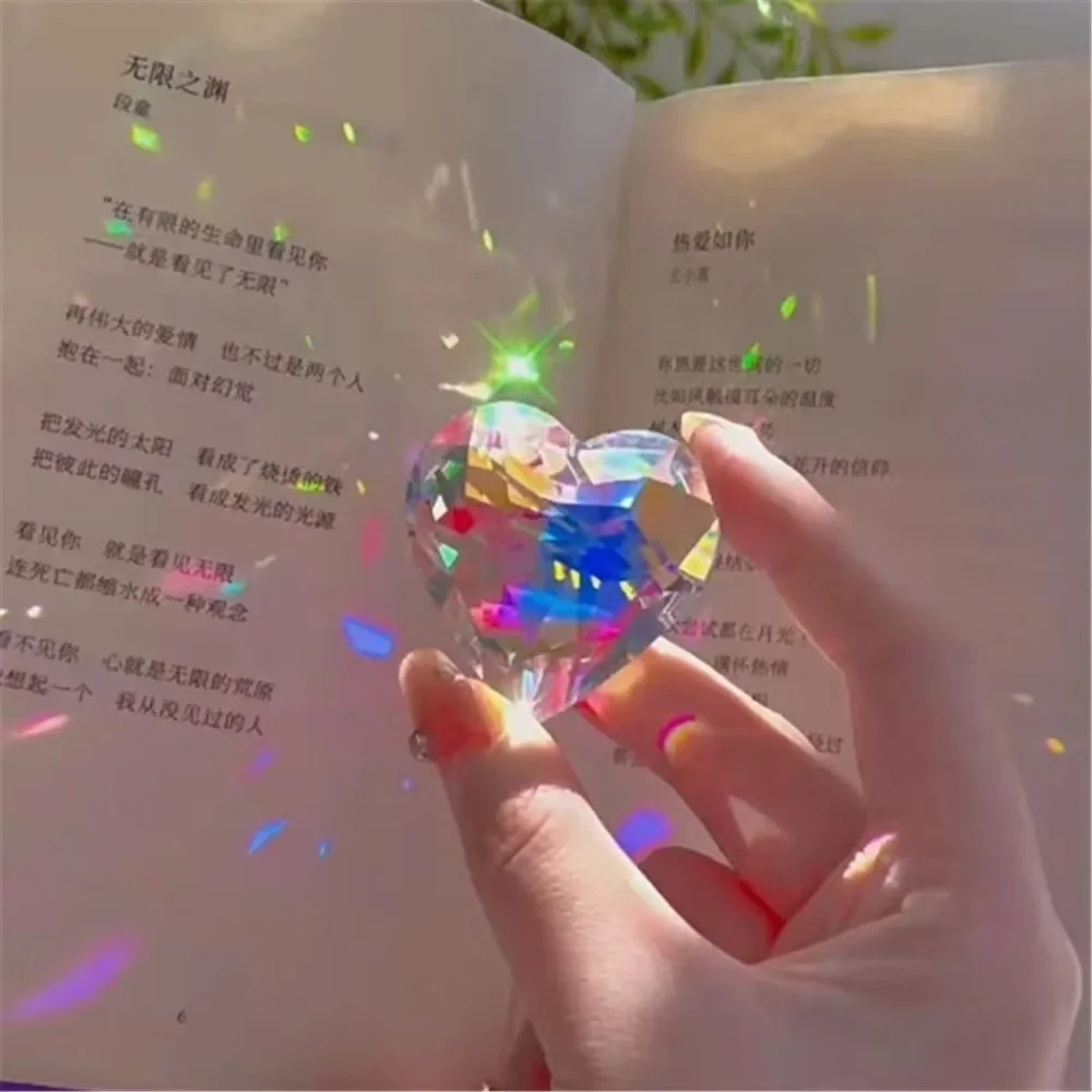 Suncatcher Heart Pendant Rainbow Crystal Window Hanging Prism Home Decoration Lovers Valentine's Day Gifts 4