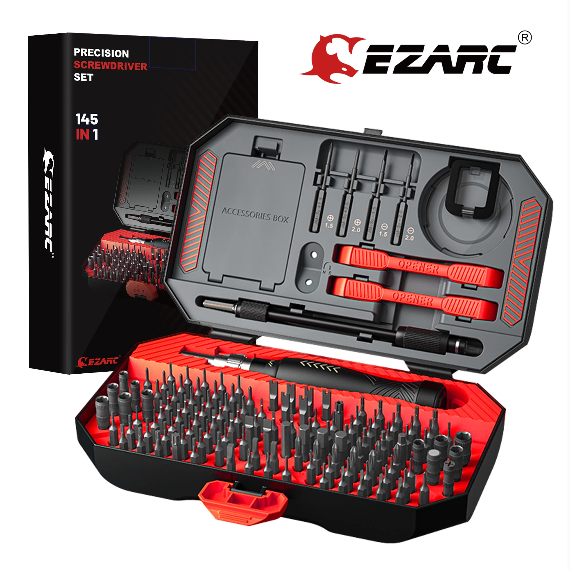 

EZARC Precision Screwdriver Set 145 in 1 Magnetic Screwdriver Kit with Case Repair Tool for PC Laptop iPhone iPad Watch Glasses