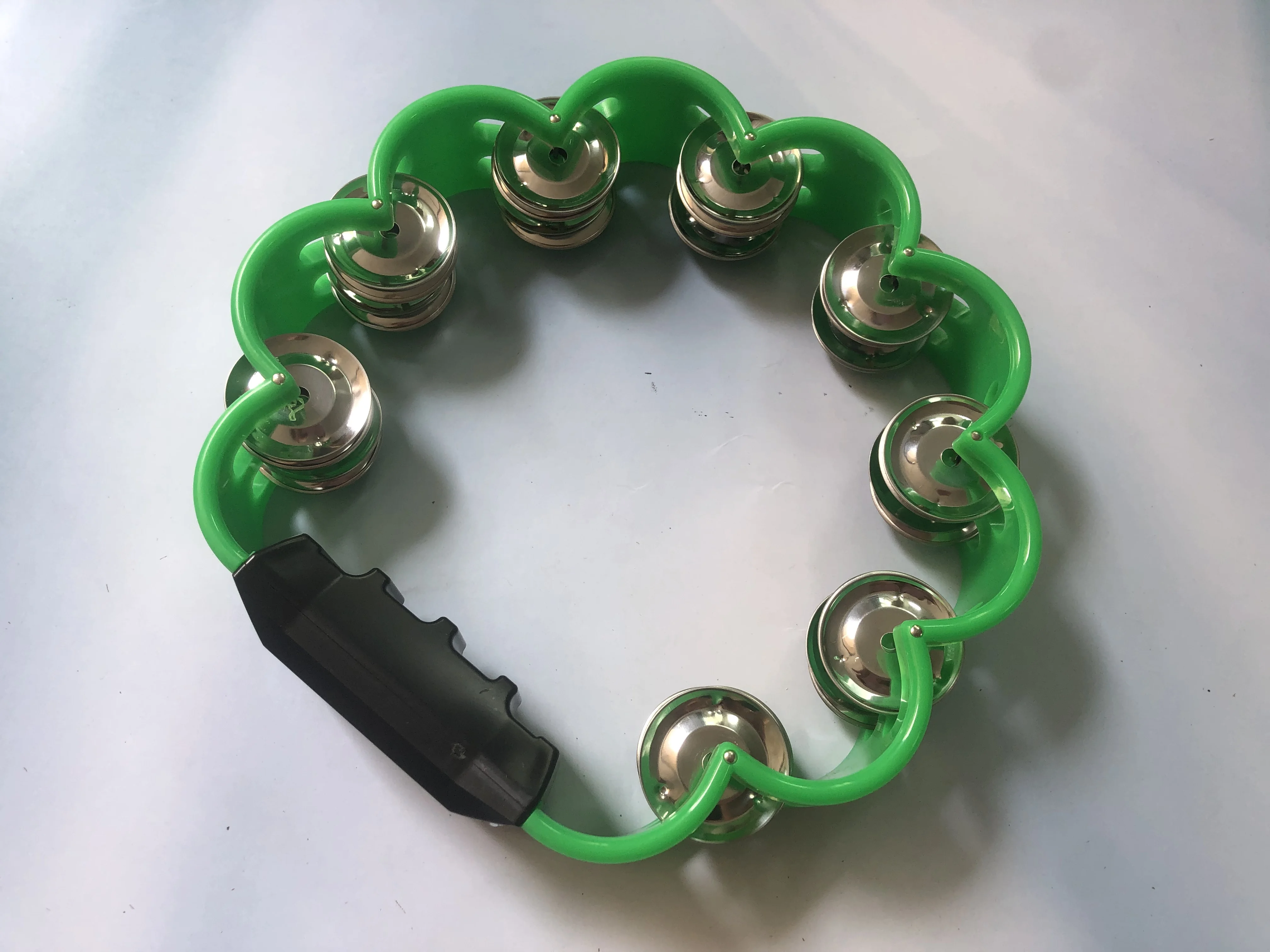 Petal Shaped Tambourine Plastic Percussion Music Hand Bells for Musical Rhythm Instrument for School Family Party