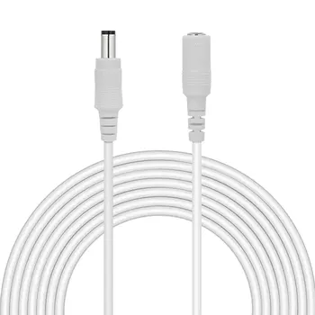 DC 전원 연장 케이블, 백색 케이블 커넥터, LED 스트립 카메라용 연장 코드, 암-수, 2M, 3M, 5M, 10M, 20M, 2.1x5.5mm