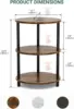 Table for Small Spaces, Rustic Wood and Metal Couch End Table, Nightstand for Bedroom or End Table Living Room, Easy to Assemble 2