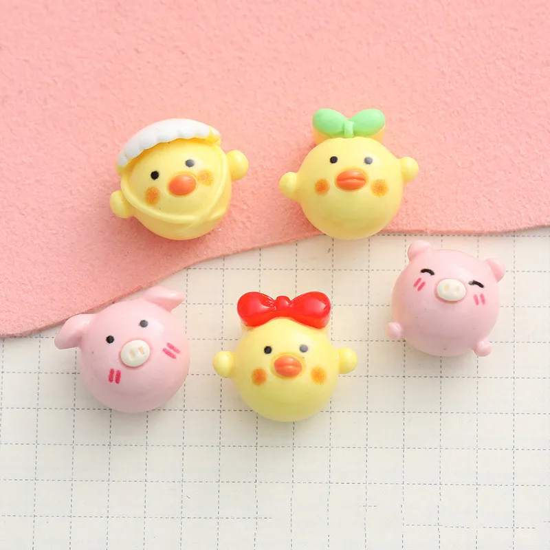 

10Pcs Kawaii 3D Cartoon Animals Flat Back Resin Cabochons Scrapbook Diy Wedding Hairpin Accessories Craft Slime Resin Charms