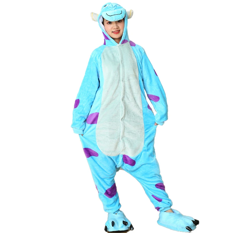 Cosplay Costumes Adults Cartoon Onesies Kigurumi Unisex Anime Sulley Cosplay Costumes For Halloween Christmas Party Women Men Animal Pajamas