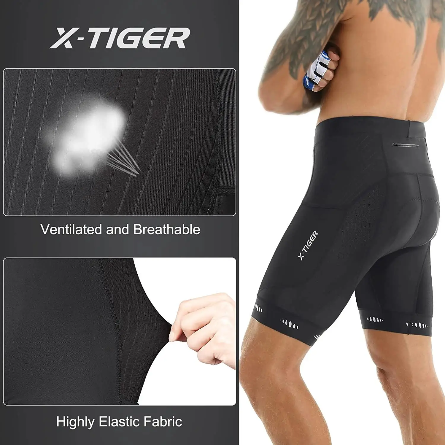 Men Cycling Shorts With Back Pocket 5D Gel Padded Biking Riding Half Pants Tights Bike Shorts for Men Mountain Road cycling shorts