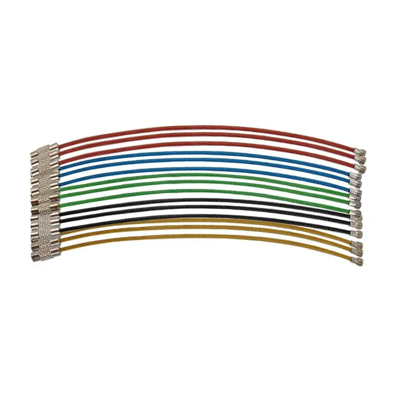 NOCM 100PCS 키체인, 수하물 태그, 키 키퍼를 걸기 위한 5.9인치 스테인레스 스틸 와이어 링 루프 링