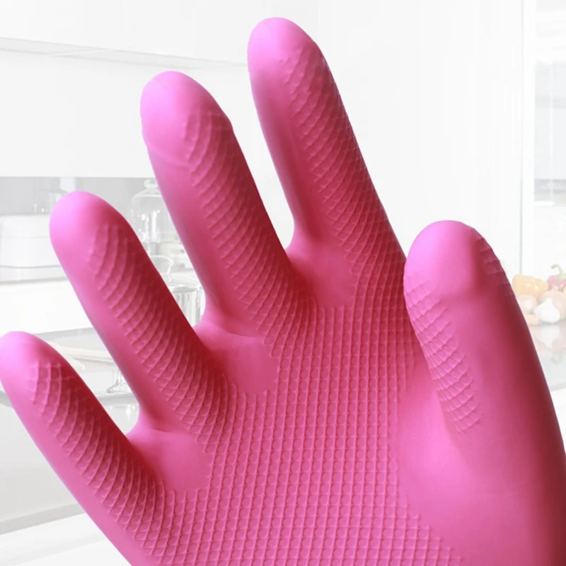 Household Dishwashing Cleaning Gloves Rubber Long Reusable Kitchen Housework Gloves Waterproof Dishes Cars Gardening 2PCS dishwashing gloves cleaning gloves