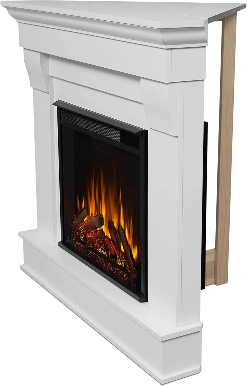 41" Corner Electric Fireplace with Mantel for Living Room or Bedroom, Replaceable Fireplace Insert Heater, Remote Control, Timer 5