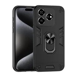 Rugged Shockproof Case with Ring Stand Holder for ZTE Axon 60 (Black)