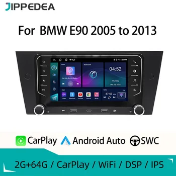 Radio de coche Android de 7 pulgadas para BMW E90 2005 a 2013, CarPlay inalámbrico, Android Auto, GPS, navegación, Bluetooth, control de dirección 1