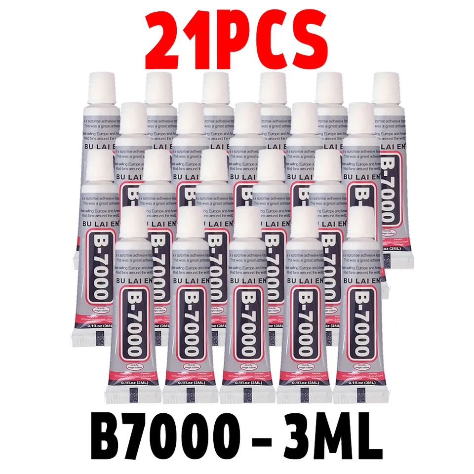 B7000 3ML Glass Plastic Universal DIY Glue B-7000 Clear Contact Phone  Repair Adhesive 21Pieces