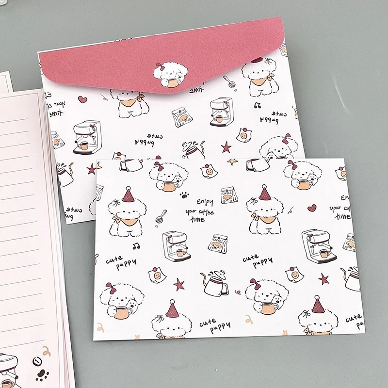 Cute Cartoon Dog Envelopes 8pcs/set for Letters DIY Letter Pad Gift Wrap Bag Wedding Party Invitation Card Cover Cute Stationery kraft paper envelopes mini envelopes