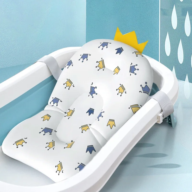 Portable Baby Shower Air Cushion Bed Non-Slip Bathtub Mat Newborn Safety Bath Seat