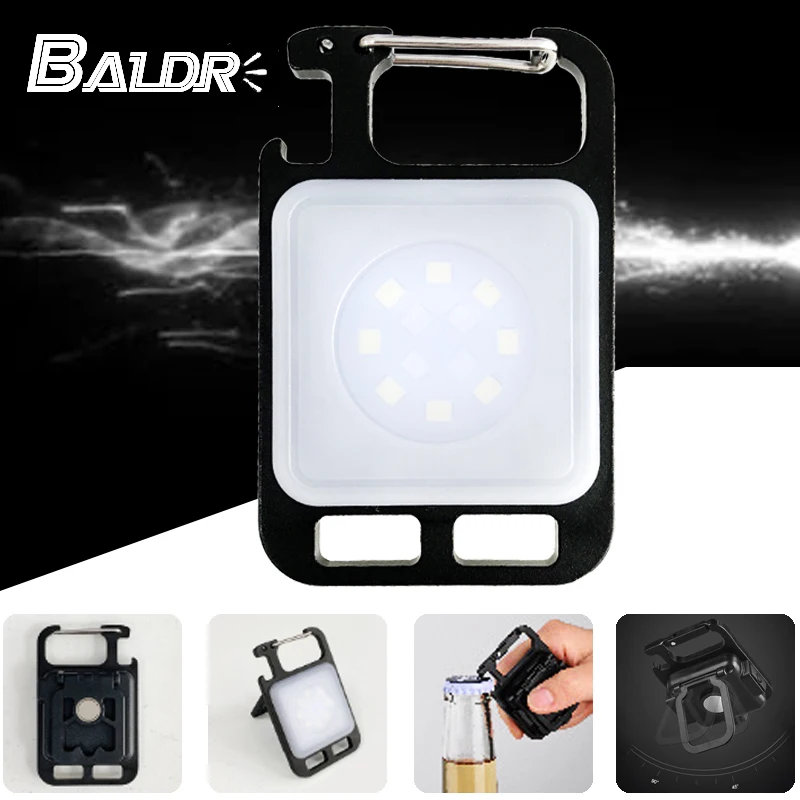 BALDR 4-5 Core Portable LED Flashlight USB Rechargeable Camping Working Light COB Lamp Built In Battert Multifunction Lantern powerful led torch