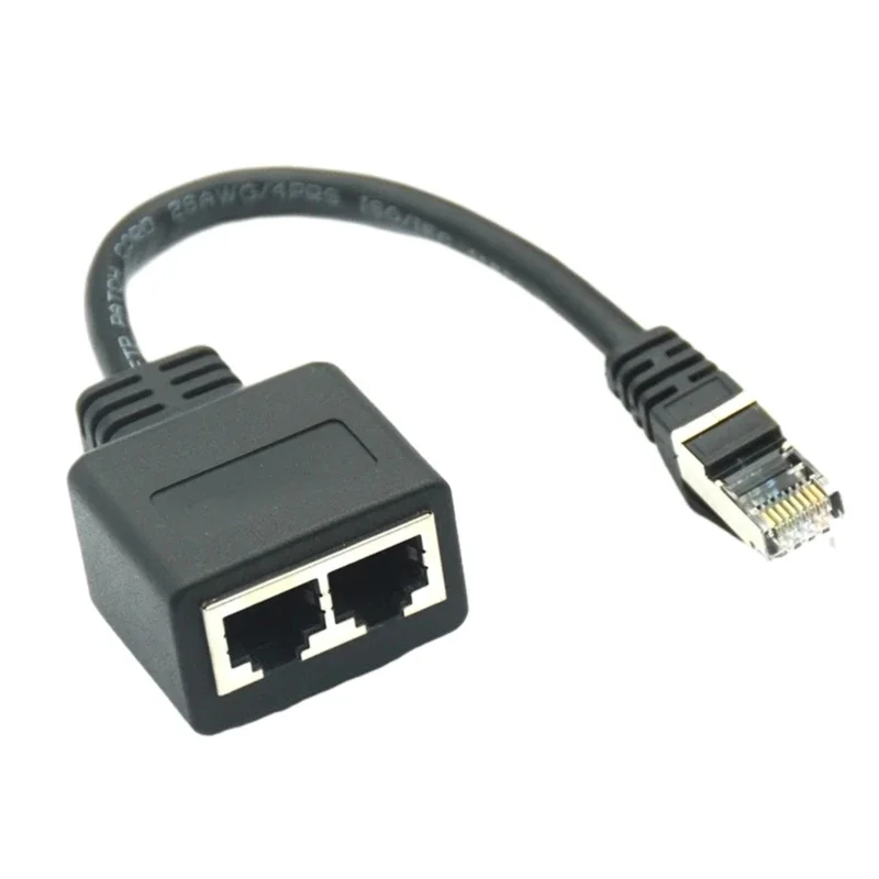 RJ45 분배기 어댑터 케이블 남성-2x여성 커넥터 7 LAN 이더넷 케이블 확장기 네트워크 어댑터 플러그 코드