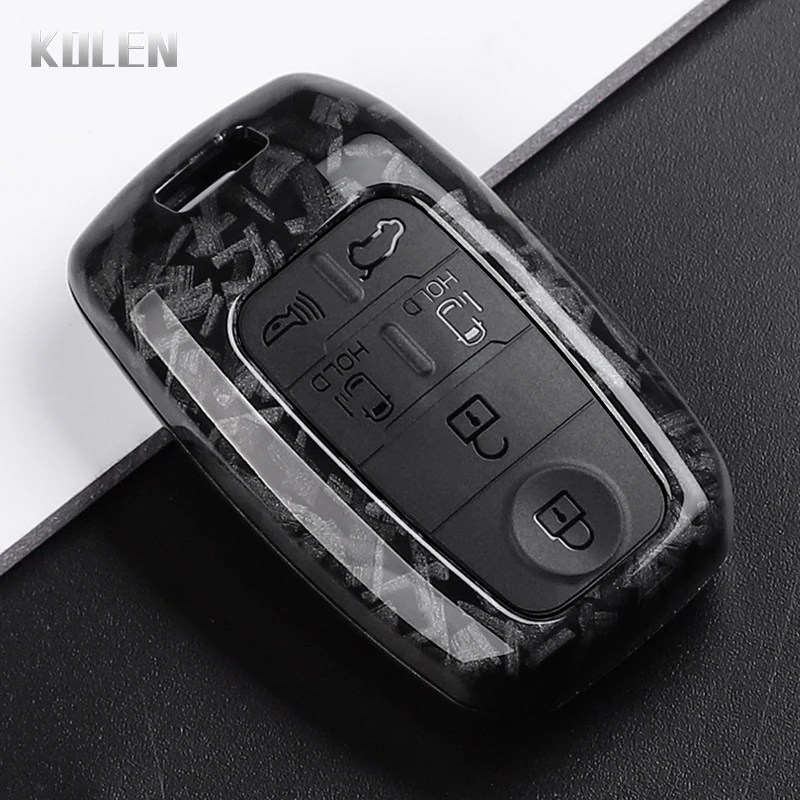Sleek Carbon Fiber Style Car Key Case Cover