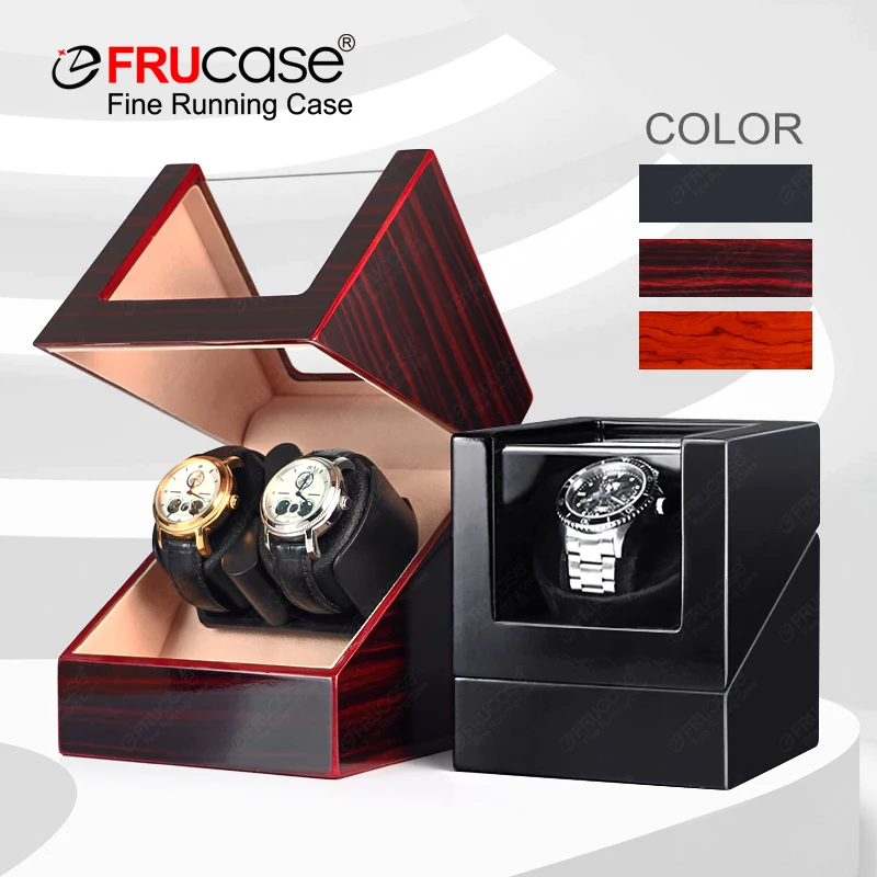 Watch winder FRUCASE multicolor for automatic watches with USB cable battery option 1+0/2+0