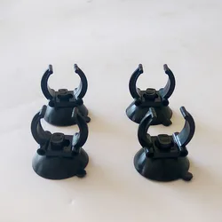 Aquarium Heater Suction Cup Set with Black Rod Holder Clips - 4 Pack (4Pcs Black)