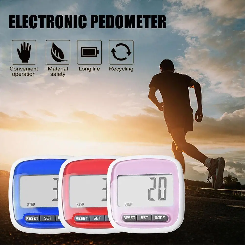 Mini Digital Step Counter Large Screen Smart Electronic Pedometer Walking Distance Lightweight Design Calorie Counting V4C4