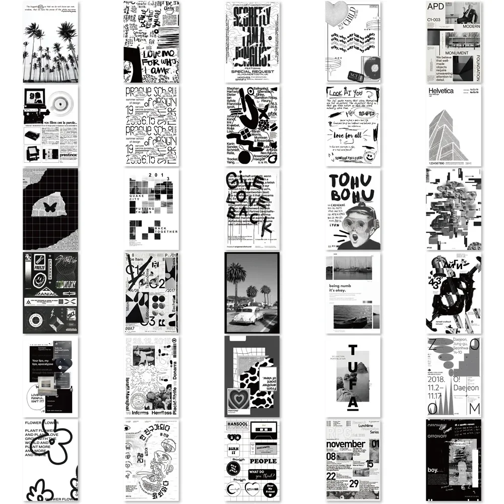 Decorative Stickers decorative stickers paper stickers adhesive stickers Retro Black Waterproof Graffiti Sticker 10/30/60Pcs Aesthetic DIY For Luggage Laptop Phone Guitar Scrapbook Kids