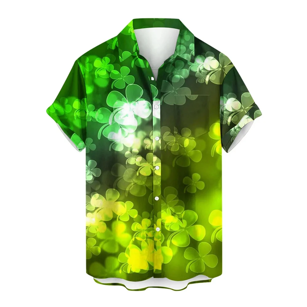 thumbnail image 1 of Camisa de Pascua feliz 2024 para hombre, divertida camiseta hawaiana con estampado de conejo, blusa de talla grande con solapa y botones de manga corta, 1 of 5
