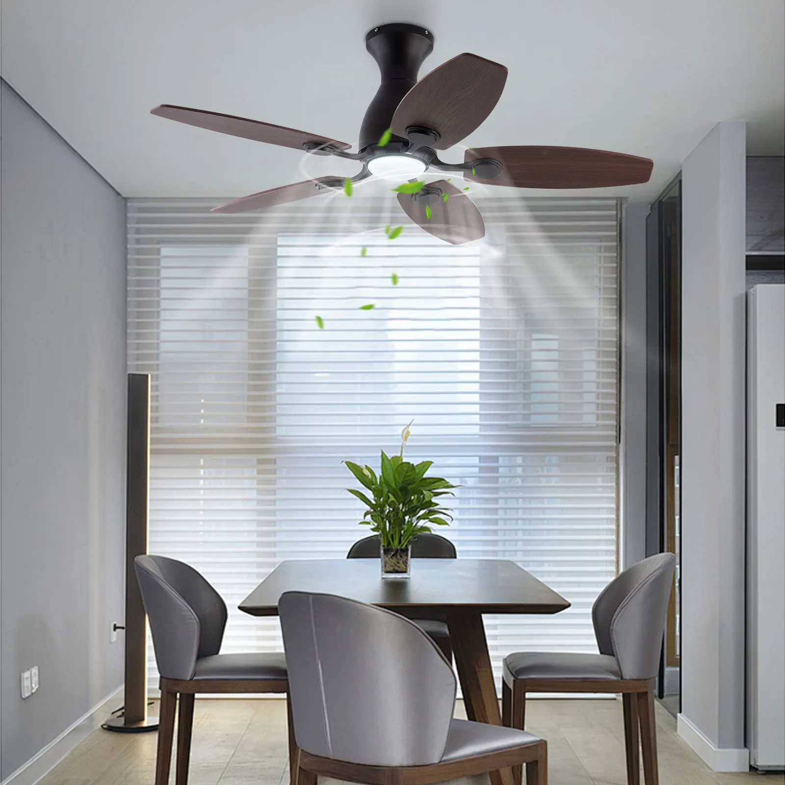 42 Inch Ceiling Fan with Remote Control And Light Chandelier Indoor Fan Light Combo Remote Included