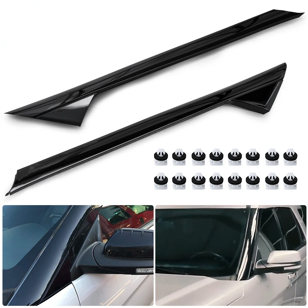 

2pcs Front Left+Right A-pillar Windshield Outer Trim Molding For 2011-2019 2.3l / 3.5l Bb5z7803136ab Bb5z7803137ab