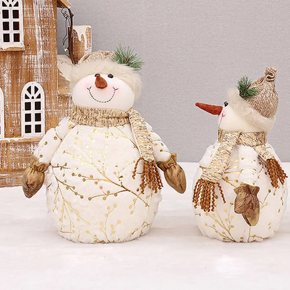 Bonhomme de neige en peluche courte pour la décoration de la maison, beurre pour centre commercial, fenêtre d'hôtel, ornements d'arbre de Noël, 60 cm, 50 cm, 26cm