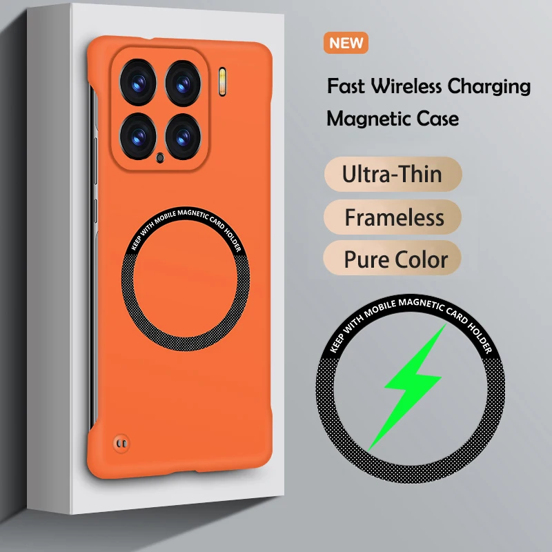 Slim Magnetic Frameless Solid Color Shockproof Phone Case