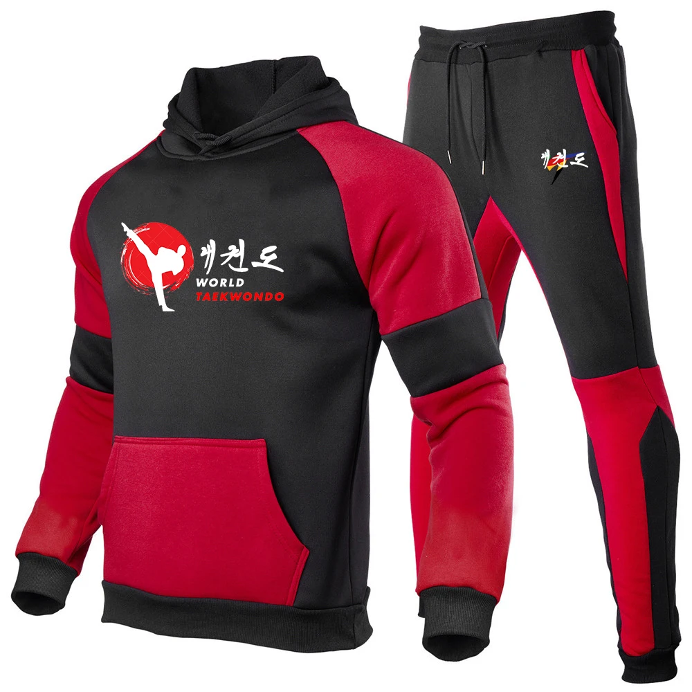 2023 New WTF World Taekwondo Federation Spring and Autumn Men Sports Suit Sportswear 2 Sweatshirt + Pants Street Wear Suit Coat 2