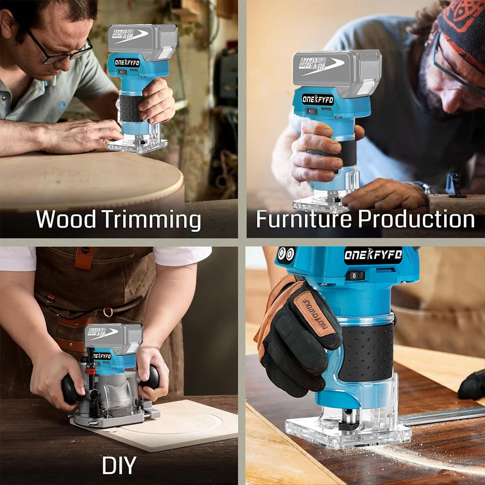 Brushless Electric Trimmer Router for Makita 18V 5 Speed Adjustable Woodworking Electric Trimming Engraving Machine Wood Router wood router,woodworking tools