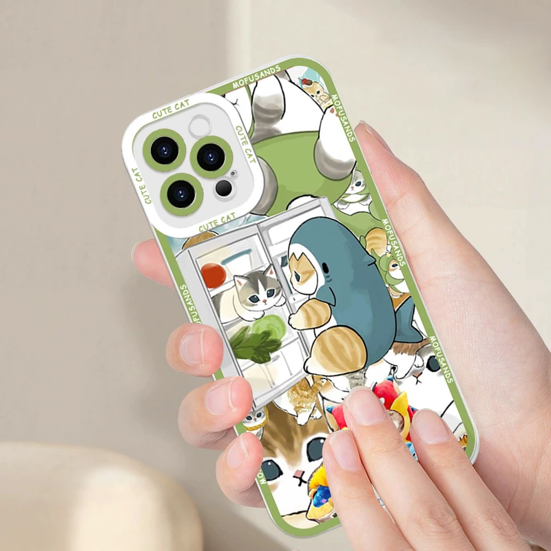 Cartoon Shark Cat Clear Phone Case