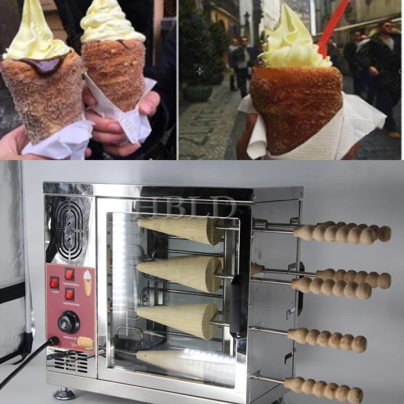 전기 헝가리 굴뚝 케이크 드럼 머신, 아이스크림 콘 빵 오븐